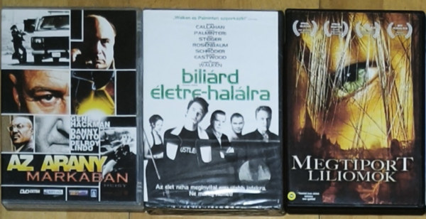 3db thriller-krimi DVD - Bili�rd �letre-hal�lra, Az arany mark�ban, Megtiport liliomok
