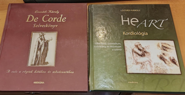 2 db HeART Kordiol�gia (Val�s�g �s szimb�lum, tudom�ny �s m�v�szet a sz�vr�l) + De Corde Sz�vesk�nyv (A sz�v a r�giek hit�ben �s m�v�szet�ben)