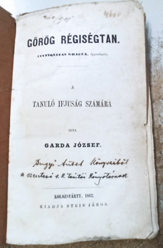 Garda Jzsef - Grg rgisgtan - A tanul ifjsg szmra