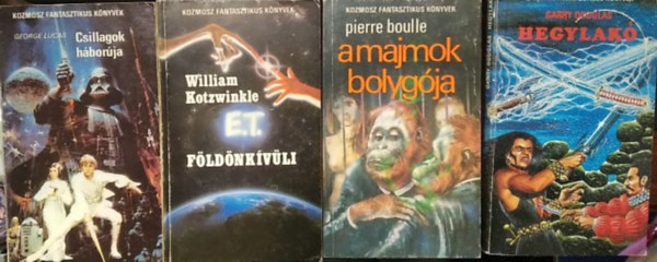 Pierre Boulle, William Kotzwinkle, George Lucas Garry Douglas - 4 db-os KÖNYVMENTŐ AJÁNLAT, fantasy: Csillagok háborúja+ E.T. a fölfönkívüli+ A majmok bolygója+ Hegylakó