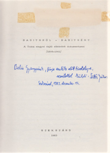 Babitsr�l Babits�rt (Dedik�lt)