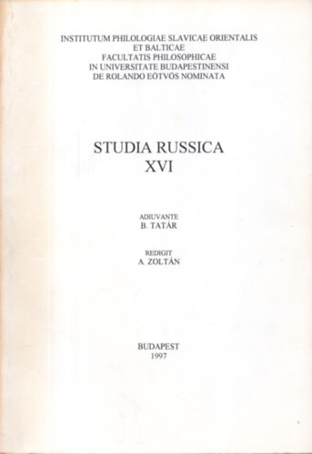 B.-A. Zoltn Tatr - Studia russica XVI