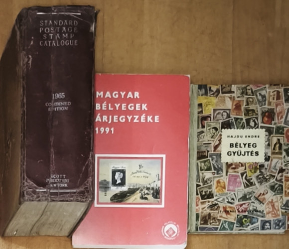 3db b�lyeggy�jt�ssel kapcsolatos k�nyv - Magyar b�lyegek �rjegyz�ke 1991, B�lyeggy�jt�s, Standard Postage Stamp Catalouge 1965-Combined Edition (angol nyelv�)