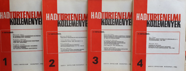 Hadtrtnelmi Kzlemnyek 1986. XXXIII. vfolyam 1-4. teljes vfolyam