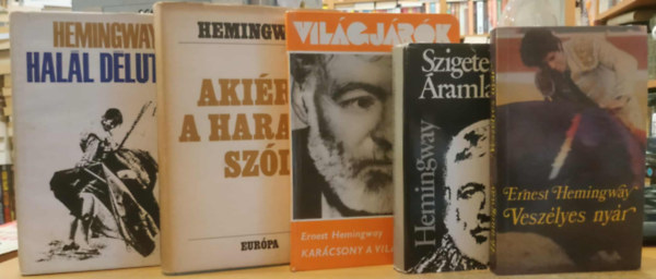 5 db Ernest Hemingway: Akirt a harang szl; Hall dlutn; Karcsony a vilg tetejn; Szigetek az ramlatban; Veszlyes nyr