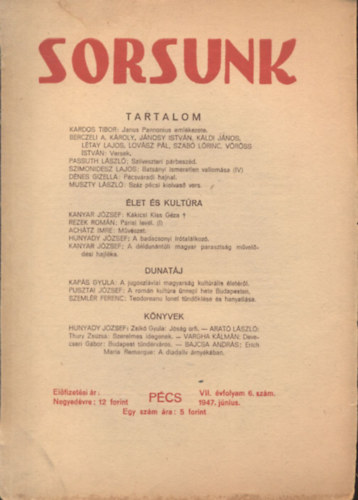 Sorsunk 1947/jnius (VII. vfolyam, 6. szm)