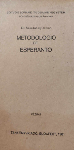 Metodologio de esperanto (Eszperant mdszertan) kzirat
