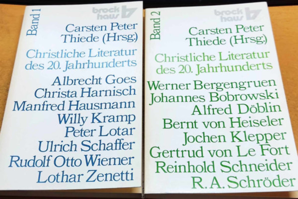 Christliche Literatur des 20. Jahrhunderts Band 1-2. (R. Brockhaus Taschenbuch Bd. 379-380)