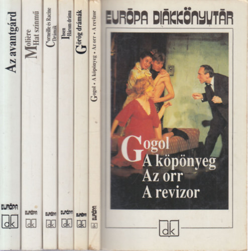 6 db. Eurpa dikknyvtr (A kpnyeg - Az orr - A revizor + Grg drmk + Hrom drma + Corneille s Racine drmk + Hat sznm + Az avantgrd)