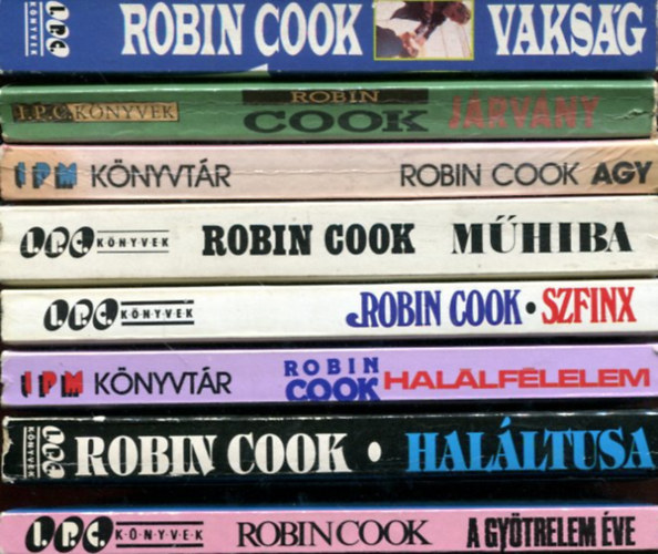 8 db Robin Cook k�tet: J�rv�ny - Agy - A gy�trelem �ve - M�hiba - Szfinx - Hal�lf�lelem - Hal�ltusa - Vaks�g