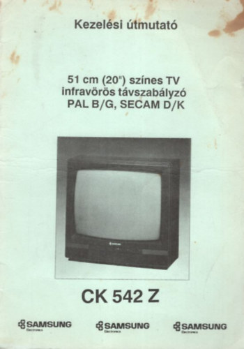 51 cm (20") sznes TV infrvrs tvszablyz PAL B/G, SECAM D/K kezelsi tmutat - Samsung