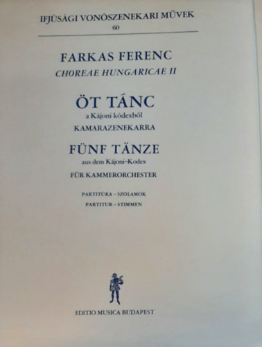 Farkas Ferenc - �t t�nc - a K�joni k�dexb�l kamarazenekarra