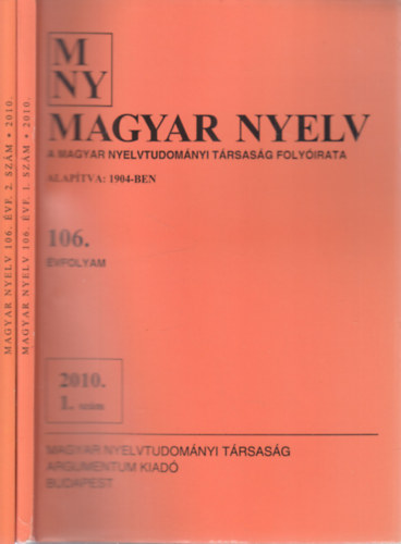 Magyar nyelv 2010/1-2. (2 db. lapszm)