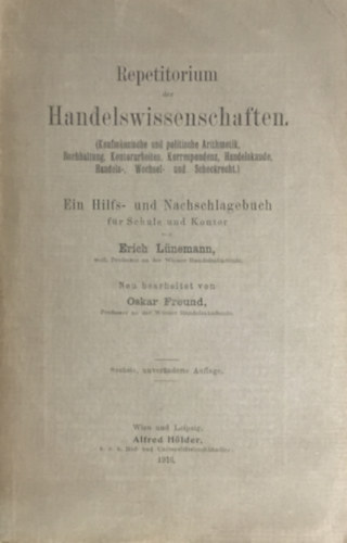 Erich L�nemann - Repetitorium der Handelswissenschaften
