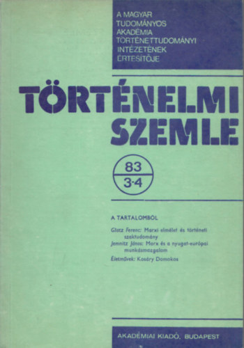 T�rt�nelmi Szemle 1983/3-4.