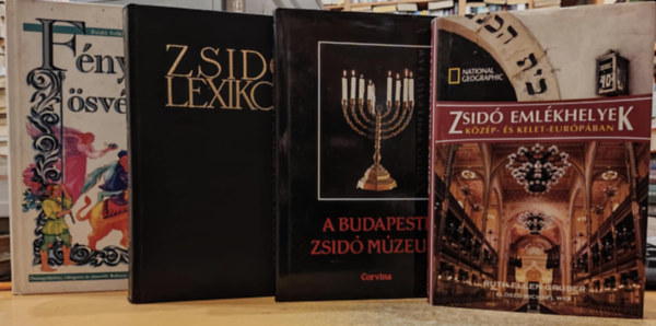 4 db zsid valls: Zsid emlkhelyek: Kzp- s Kelet-Eurpban; A Budapesti zsid mzeum; Zsid lexikon; Fnyek az svnyen