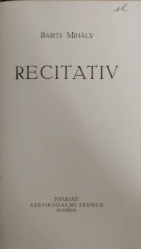 Recitativ (I. kiads)