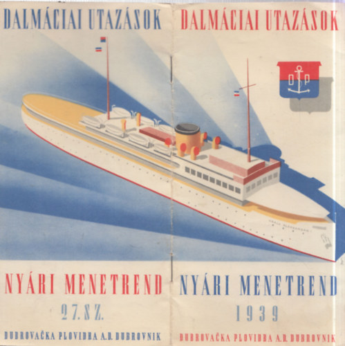 Nyári menetrend 1939 - Dalmáciai utazások