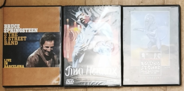 3 legend�s el�ad� koncertfilmje DVD-n - The Rolling Stonnes-Hidak Babylonba-Turn� '91-98, Jimi Hendrix, Bruce Springsteen and the E Street Band-Live in Barcelona