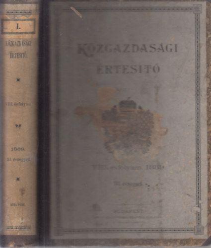 Kzgazdasgi rtest 1889/III. vnegyed (VIII. vfolyam)