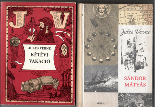 2 db Verne.-k�nyv: K�t�vi vak�ci� + S�ndor M�ty�s