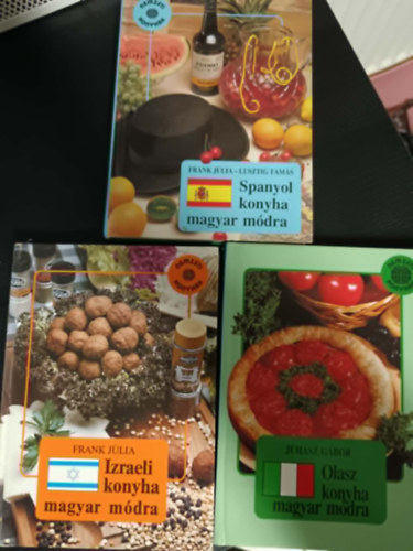 3db szak�csk�nyv: Izraeli konyha magyar m�dra +Olasz konyha magyar m�dra+Spanyol konyha magyar m�dra