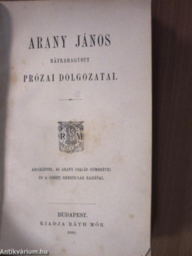 Arany Jnos - Arany Jnos przai dolgozatai