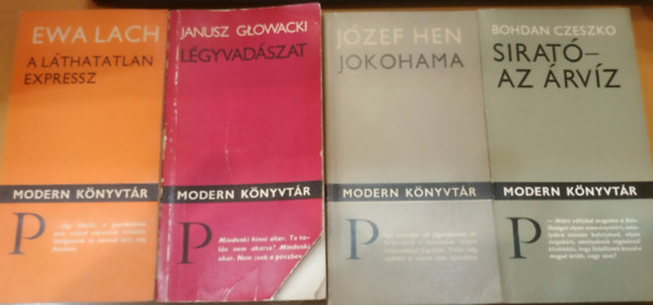 4 db Modern k�nyvt�r, lengyel szerz�k: A l�thatatlan expressz + Jokohama + L�gyvad�szat + Sirat� - Az �rv�z