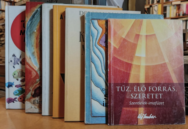 Dobos Marianne, Dom G.M. Oury O.S.B., Erich Sauer, Palnkay Gausz Tibor S. J., Bajtai Zsigmond, Vladr Gbor Fellegi Bla  Katona Istvn (szerk.) - 7 db keresztny ktet: Tz, l forrs, szeretet;A szvek ktelessge megmarad; Szzadok imdsgai; A vilgmegvlts hajnalprja; letfeladatunk Krisztus; Tallkozsaink Jzussal; "Utaid, Uram, mutasd meg!"