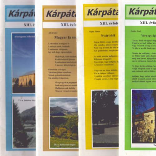 K�rp�taljai H�rmond� XIII. �vfolyam 2017. teljes (1-4. sz�m)