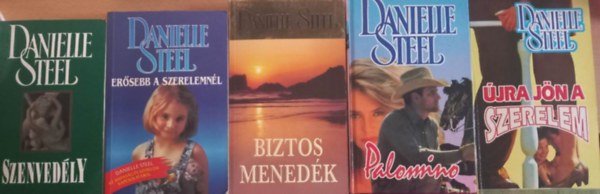 Danielle Steel knyvcsomag (5 darab) Szenvedly, Ersebb a szerelemnl, Biztos menedk, Palomino, jra jn a szerelem