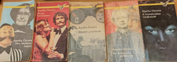 5 db Agatha Christie: A kristlytkr meghasadt + Az Ackroyd-gyilkossg + Gloriett a hullnak + Mrs. McGinty halott + Poirot karcsonya