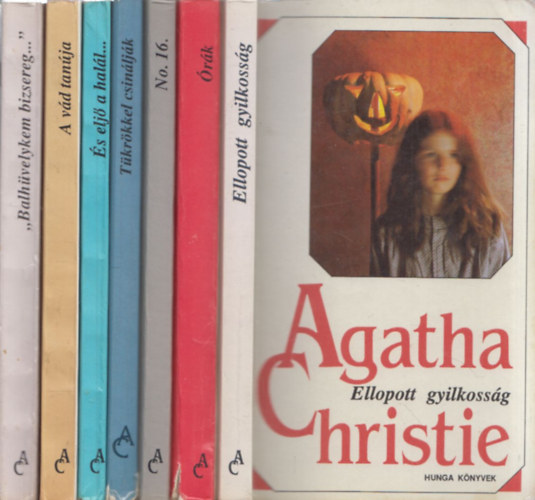 7 db Agatha Christie regny: Ellopott gyilkossg + rk + No.16. + Tkrkkel csinljk + s elj a hall... + A vd tanja + Balhvelykem bizsereg