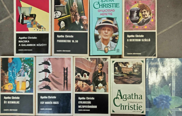 Agatha Christie - (9db) Agatha Christie knyvcsomag: Macska a galambok kztt / Paddington 16.50 / Gyilkossg mretre / A Bertram szll / t kismalac / Egy mark rozs / Gyilkossg mezopotbiban / A Sittaford-rejtly / Gyilkossg meghirdetve