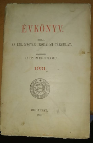 vknyv - Izraelita Magyar Irodalmi Trsulat 1931