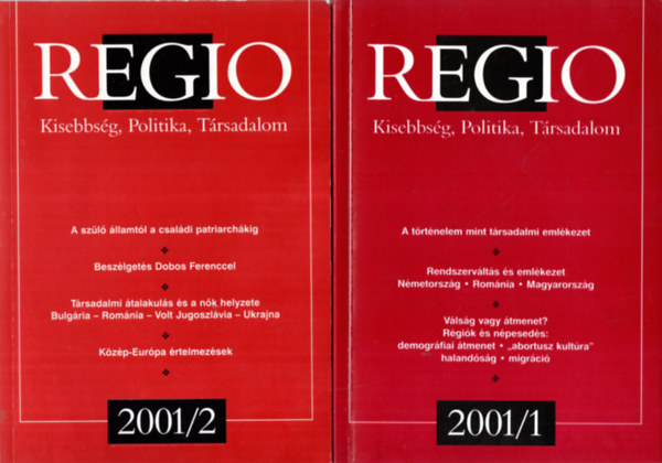 Regio - Kisebbsg, Politika, Trsadalom 2001/1, 2001/2, 2001/4