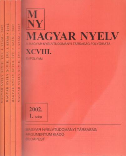 Magyar Nyelv (2002. teljes vfolyam, 4 ktetben, lapszmonknt)