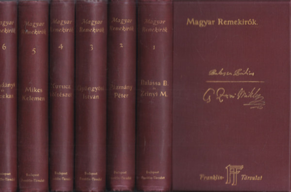 45 db. Magyar remekrk (hiny: 9, 13, 15, 16, 33, 34, 35, 40, 45, 54 ktetek)