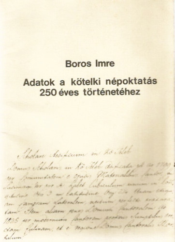 Boros Imre - Adatok a ktelki npoktats 250 ves trtnethez
