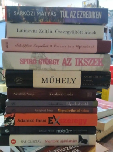 Latinovits Zoltn, Schffer Erzsbet, Spir Gyrgy, Szab Lrinc, Galgczi Dra, Adamk Fanni Srkzi Mtys - 11 db magyar irodalmi m (csomag): Tl az ezrediken+sszegyjttt rsok+mama s a fpincrek+Az Ikszek+Mhely+A vadsz prda+Felprblt letek+Megszlethettl volna+Exszeregy+Noktrn+Mentont ajnlanm