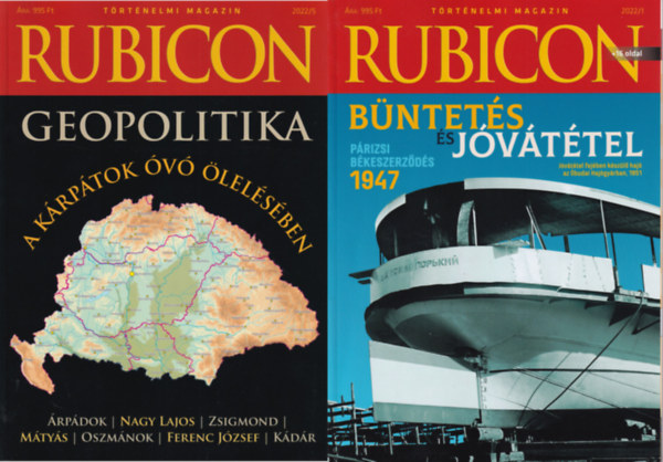 Rcz rpd  (szerk.) - 5 db Rubicon trtnemli magazin (7 szm) 2022/1., 2022/2., 2022/5., 2022/6., 2022/7-8. szm