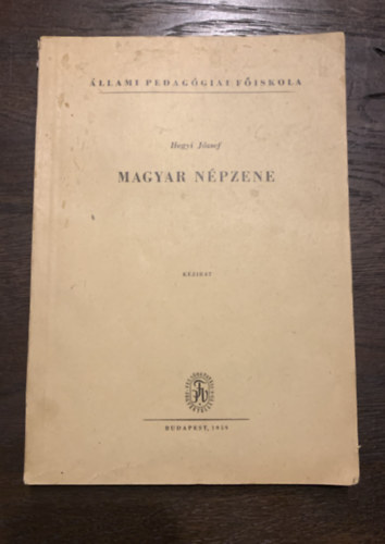 Magyar npzene - Kzirat