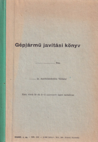 G�pj�rm� jav�t�si k�nyv