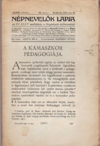 gotai Bla - Npnevelk lapja 1912 -Az j let mellklete 18. szm
