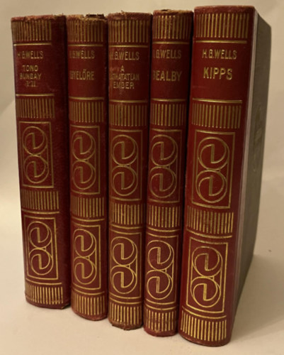 5 db f�lb�r Modern Klasszikusok: A reg�ny mesterei H. G. Wells k�tet: 1. Tono-Bungay I-II. 2. Egyel�re... (Egy lady arck�pe) 3. A l�thatatlan ember 4. Bealby 5. Kipps
