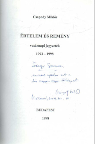 rtelem s remny - vasrnapi jegyzetek 1993-1998