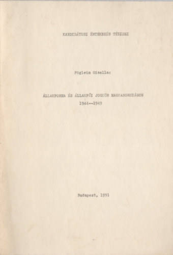 �llamforma �s �llamf�i jogk�r Magyarorsz�gon 1944-1949