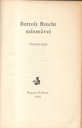 Bertolt Brecht sznmvei II.