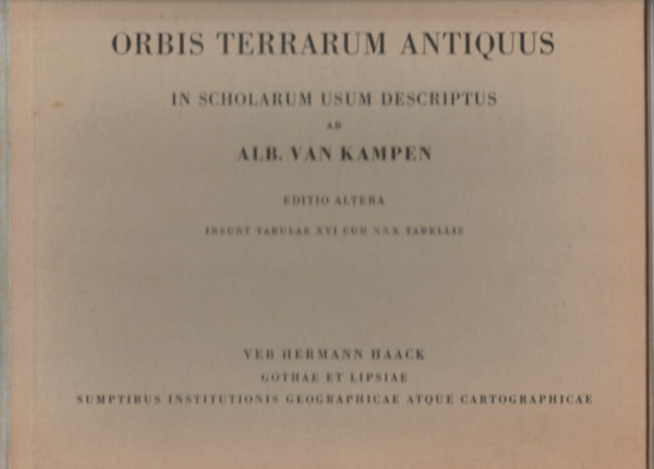 Orbis Terrarum Antiquus - In Scholarum Usum Descriptus