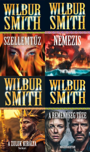 4 db Wilbur Smith reg�ny a Courtney sorozatb�l: Szellemt�z (Courtney 6.) + Nemezis (Courtney 8.) + A Zuluk kir�lya (Courtney 9.)  + A rem�nys�g t�ze (Courtney 13.) (a Courtney sorozat 6., 8.,  9. �s 13. r�sze)